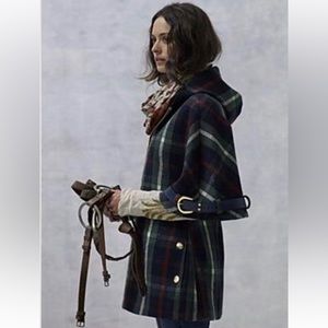 Anthropologie Madchen Plaid Daily Constitutional Coat Cape